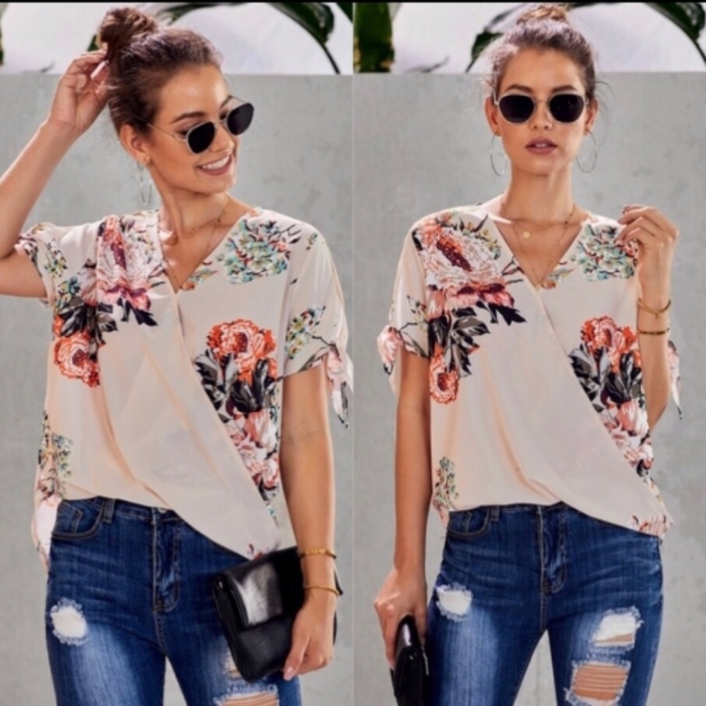 Floral Surplice Top